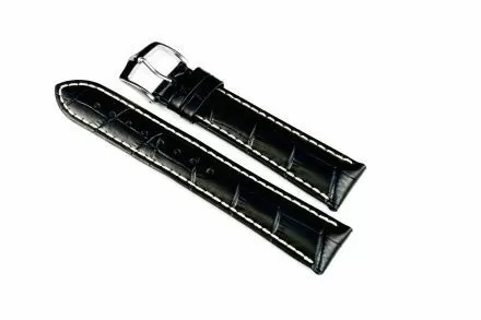 Czarny pasek skórzany 20 mm HIRSCH Modena 10302850-2-20 (L)