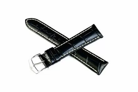 Czarny pasek skórzany 20 mm HIRSCH Modena 10302850-2-20 (L)