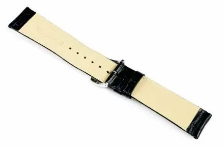 Czarny pasek skórzany 24 mm HIRSCH Modena 10302850-2-24 (L)