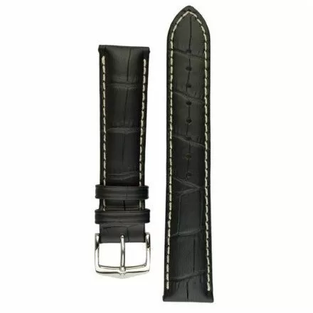 Czarny pasek skórzany 24 mm HIRSCH Modena 10302850-2-24 (L)
