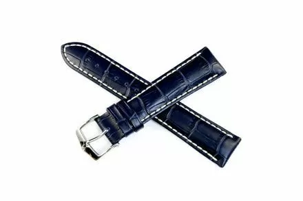 Niebieski pasek skórzany 24 mm HIRSCH Modena 10302880-2-24 (L)