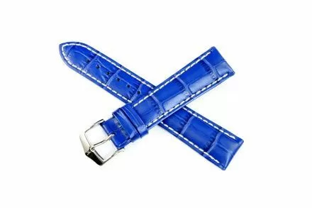 Błękitny pasek skórzany 20 mm HIRSCH Modena 10302885-2-20 (L)