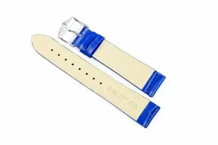 Błękitny pasek skórzany 20 mm HIRSCH Modena 10302885-2-20 (L)