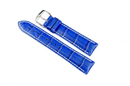 Błękitny pasek skórzany 20 mm HIRSCH Modena 10302885-2-20 (L)