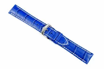 Błękitny pasek skórzany 20 mm HIRSCH Modena 10302885-2-20 (L)