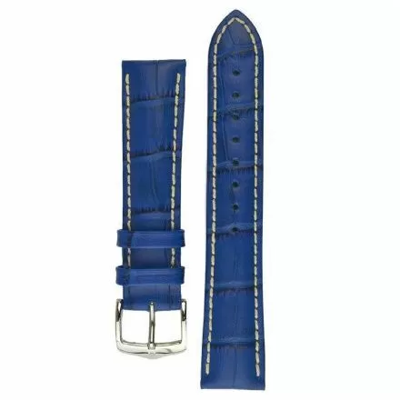 Błękitny pasek skórzany 20 mm HIRSCH Modena 10302885-2-20 (L)