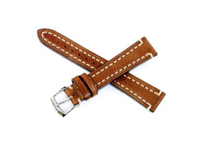 Brązowy pasek skórzany 18 mm HIRSCH Liberty 10900210-2-18 (L)