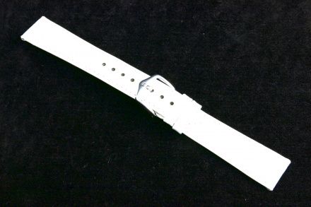 Biały pasek skórzany 18 mm HIRSCH Crocograin 12302800-2-18 (M)