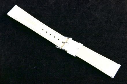 Biały pasek skórzany 18 mm HIRSCH Crocograin 12302800-2-18 (M)
