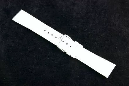 Biały pasek skórzany 20 mm HIRSCH Crocograin 12302800-2-20 (M)