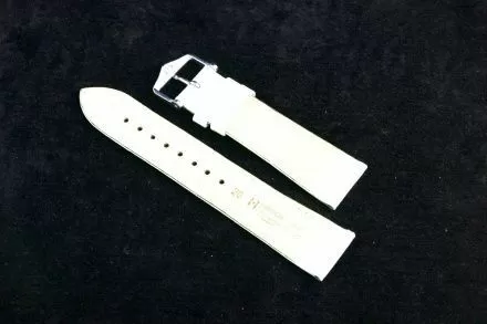 Biały pasek skórzany 20 mm HIRSCH Crocograin 12302800-2-20 (M)