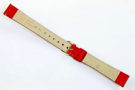Czerwony pasek skórzany 14 mm HIRSCH Crocograin 12302820-1-14 (M)