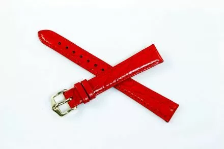Czerwony pasek skórzany 14 mm HIRSCH Crocograin 12302820-1-14 (M)