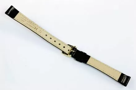 Czarny pasek skórzany 12 mm HIRSCH Crocograin 12302850-1-12 (M)