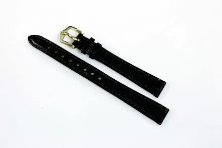 Czarny pasek skórzany 12 mm HIRSCH Crocograin 12302850-1-12 (M)