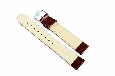 Brązowy pasek skórzany 18 mm HIRSCH Crocograin 12322810-2-18 (L)