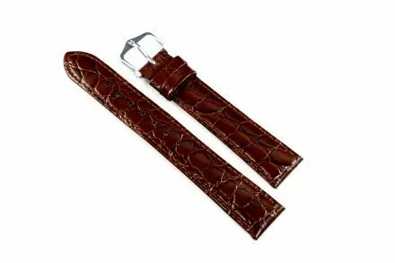 Brązowy pasek skórzany 18 mm HIRSCH Crocograin 12322810-2-18 (L)