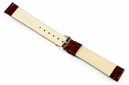 Brązowy pasek skórzany 18 mm HIRSCH Crocograin 12322810-2-18 (L)