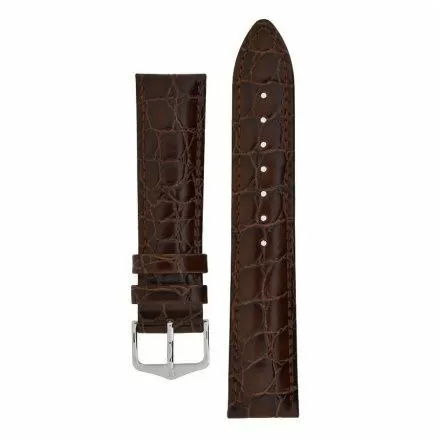 Brązowy pasek skórzany 18 mm HIRSCH Crocograin 12322810-2-18 (L)