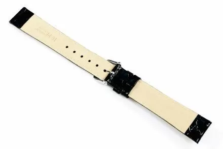 Czarny pasek skórzany 20 mm HIRSCH Crocograin 12322850-2-20 (L)