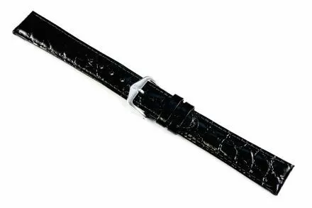 Czarny pasek skórzany 20 mm HIRSCH Crocograin 12322850-2-20 (L)