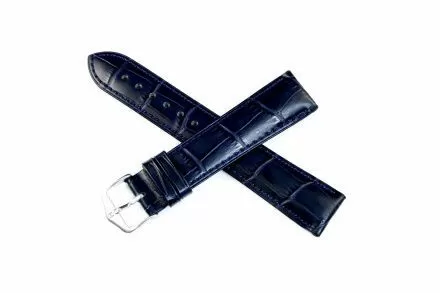 Niebieski pasek skórzany 22 mm HIRSCH Duke 01028080-2-22 (L)