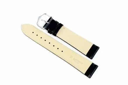 Czarny pasek skórzany 16 mm HIRSCH Kansas 01502050-2-16 (L)