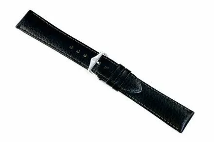 Czarny pasek skórzany 16 mm HIRSCH Kansas 01502050-2-16 (L)