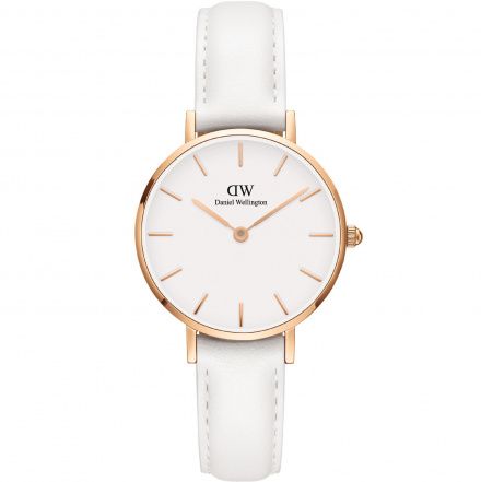 Zegarek Daniel Wellington Petite Bondi 28 różowe złoto z białym paskiem DW00100249