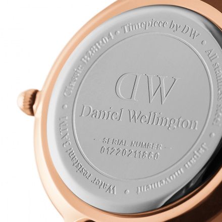 Zegarek Daniel Wellington Petite Bondi 28 różowe złoto z białym paskiem DW00100249