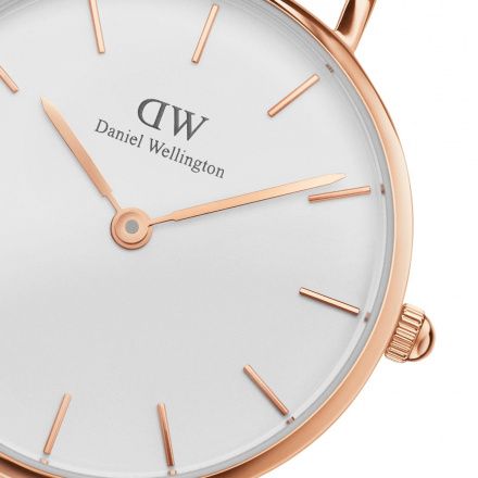 Zegarek Daniel Wellington Petite Bondi 28 różowe złoto z białym paskiem DW00100249