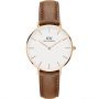 Zegarek Daniel Wellington Petite 32 Durham różowe złoto z brązowym paskiem DW00100172