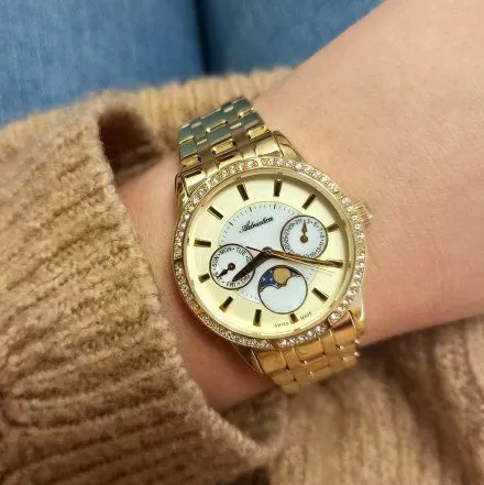 Zegarek Damski Adriatica na bransolecie A3601.1111QFZ - Multifunction Swarovski Swiss Made