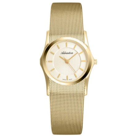 Elegancki złoty szwajcarski zegarek damski Adriatica na bransolecie A3548.1111Q