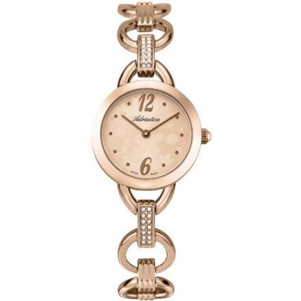 Biżuteryjny damski szwajcarski zegarek Adriatica z piękną tarczą A3622.917RQZ
