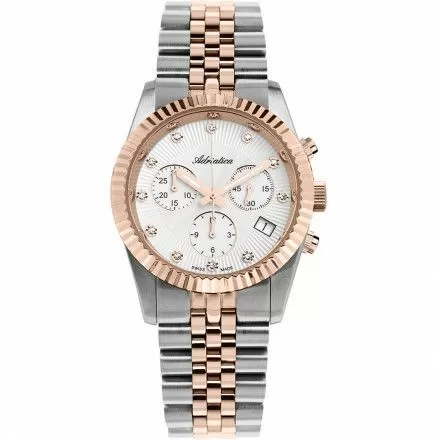 Zegarek Damski Adriatica na bransolecie A3809.R143CH - Chronograf Swiss Made