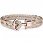 Beżowa bransoletka z kotwicą Paul Hewitt Phrep Nylon Rose Gold Hazelnut PH-PH-N-R-H