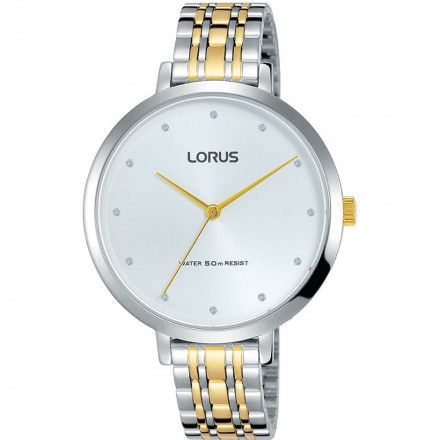 Srebrno-złoty biżuteryjny zegarek damski Lorus RG227MX9