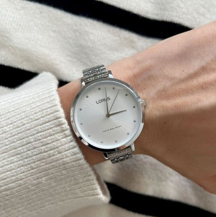 Srebrny biżuteryjny zegarek damski Lorus RG229MX9