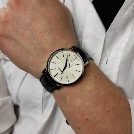 Klasyczny męski zegarek Adriatica z czarnym paskiem A1113.52B3Q
