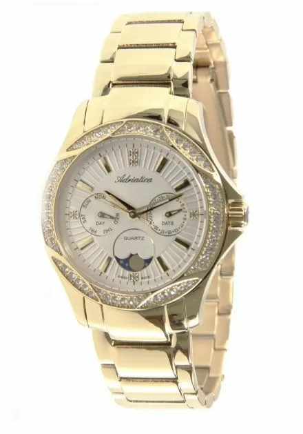 Zegarek Damski Adriatica na bransolecie A3420.1113QFZ - Multifunction Swarovski Swiss Made