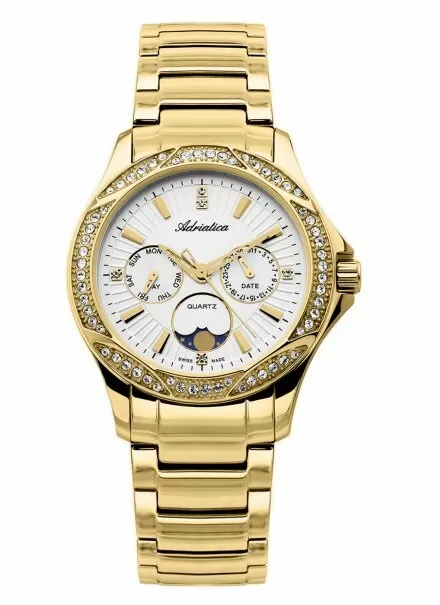 Zegarek Damski Adriatica na bransolecie A3420.1113QFZ - Multifunction Swarovski Swiss Made
