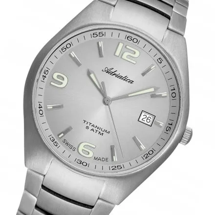 Zegarek Męski Adriatica na bransolecie A1069.4157Q - Zegarek Kwarcowy Swiss Made