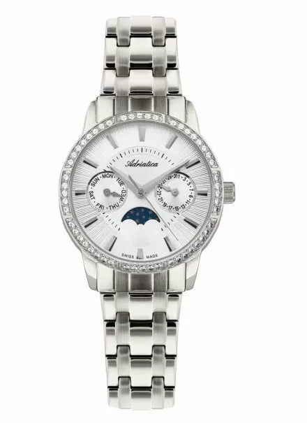 Zegarek Damski Adriatica na bransolecie A3601.5113QFZ - Multifunction Swarovski Swiss Made