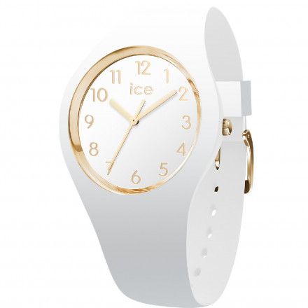 Biały zegarek Ice-Watch Ice Glam S złote cyfry 014759 + TOREBKA KOMUNIJNA