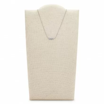 Srebrny naszyjnik Fossil piórko z kryształami JF02851040