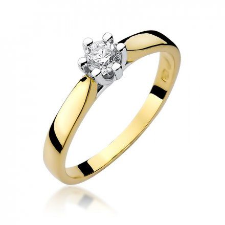 Biżuteria SAXO 14K Pierścionek z brylantem 0,25ct W-222 Złoty