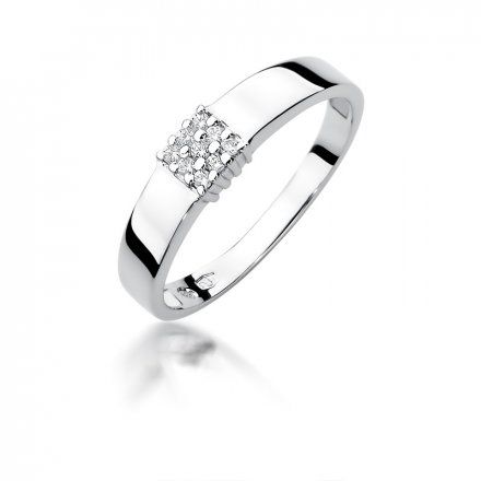 Biżuteria SAXO 14K Pierścionek z brylantami 0,08ct W-417 Białe Złoto