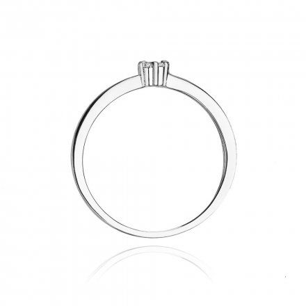 Biżuteria SAXO 14K Pierścionek z brylantami 0,04ct W-100 Białe Złoto
