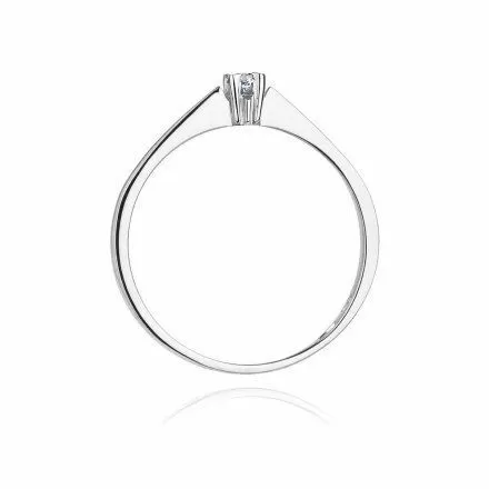 Biżuteria SAXO 14K Pierścionek z brylantem 0,03ct W-175 Białe Złoto
